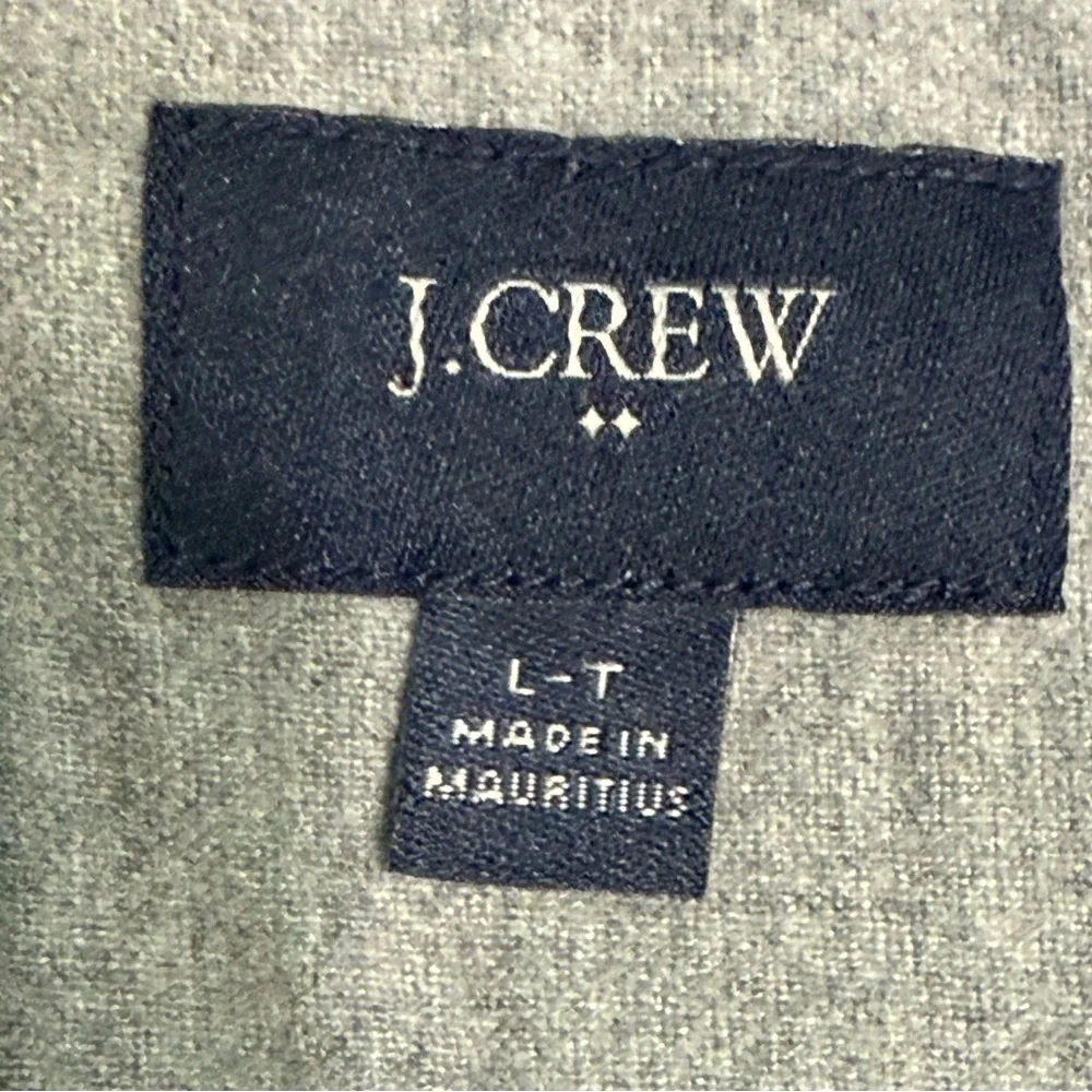 J. Crew Gray Casual Button Down Shirt with Brown Elbow Patches Size L-T